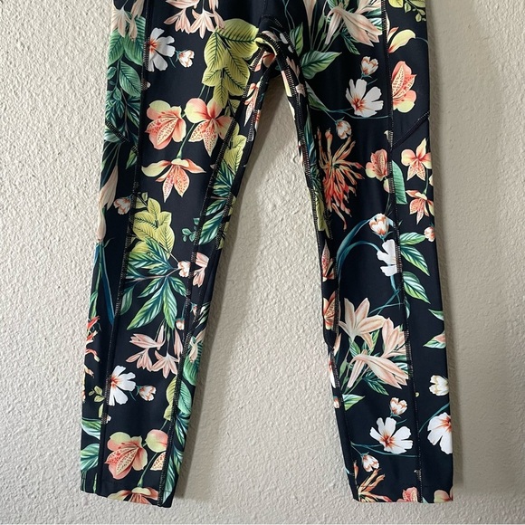 ODODOS High Waisted Floral Printed Leggings Women’s XS Tropical Cropped Workout - Picture 7 of 12